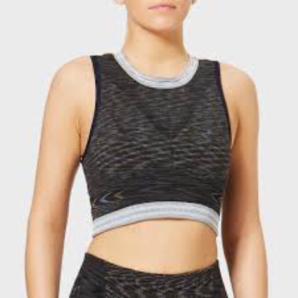 LNDR Gray Sports Bra Crop Top Size Medium Large
